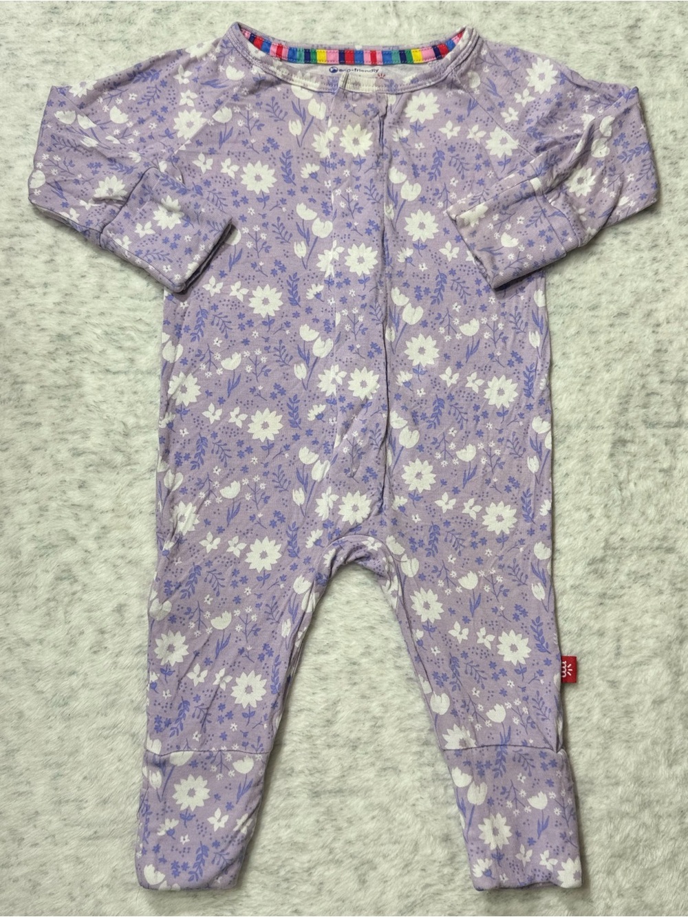 Magnetic Me Lavender Floral Convertible Sleeper 0-3M Baby Girl Modal Lilac